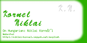 kornel niklai business card